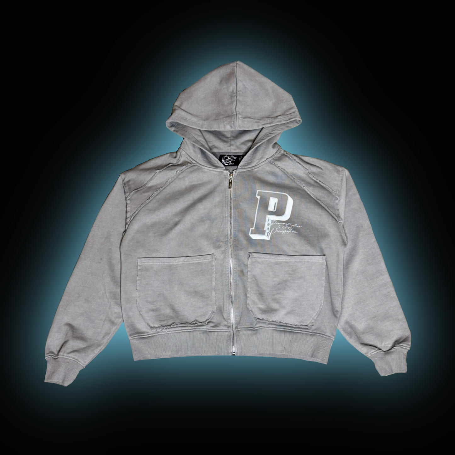 GREY REVERSE ZIP UP