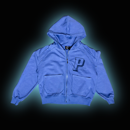 BLUE REVERSE ZIP UP