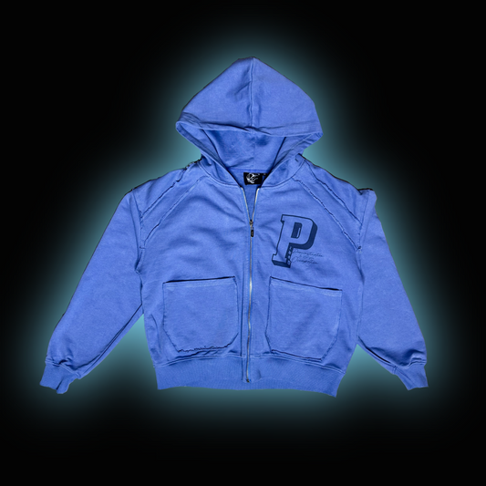 BLUE REVERSE ZIP UP