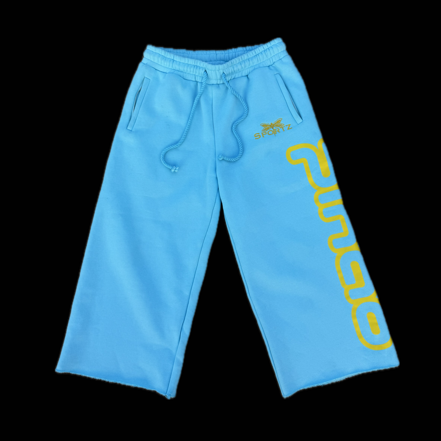 BLUE OVERSIZED CUT OFF SWEATS