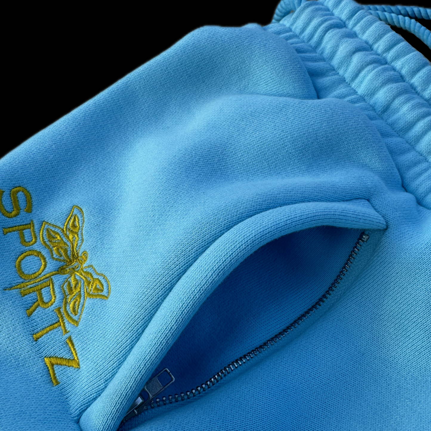 BLUE OVERSIZED CUT OFF SWEATS