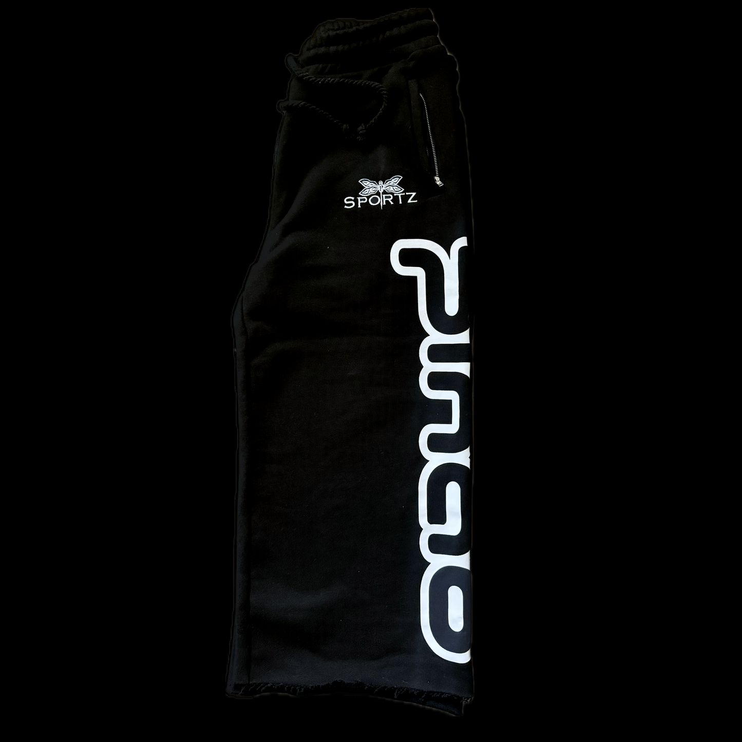 BLACK OVERSIZED CUT OFF SWEATS