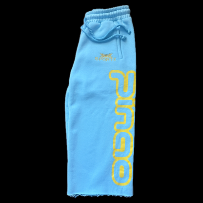 BLUE OVERSIZED CUT OFF SWEATS