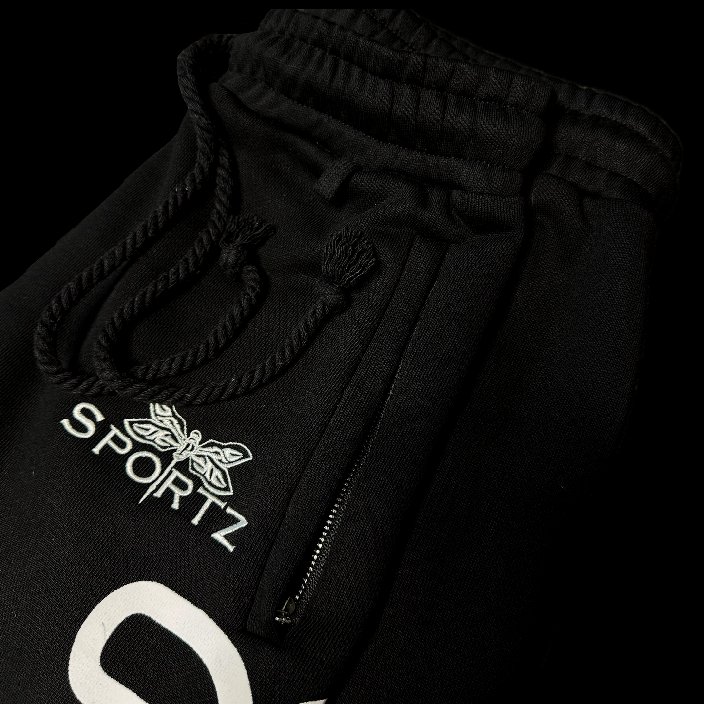 BLACK OVERSIZED CUT OFF SWEATS