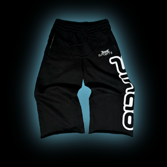 BLACK OVERSIZED CUT OFF SWEATS