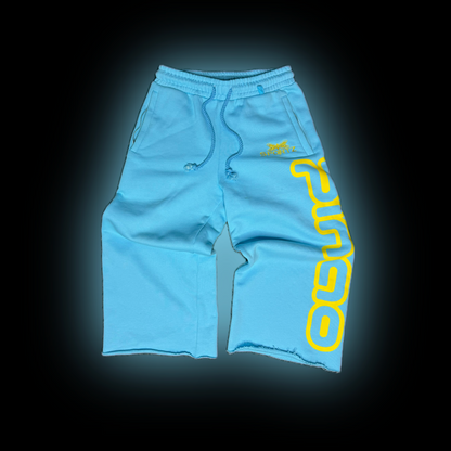 BLUE OVERSIZED CUT OFF SWEATS