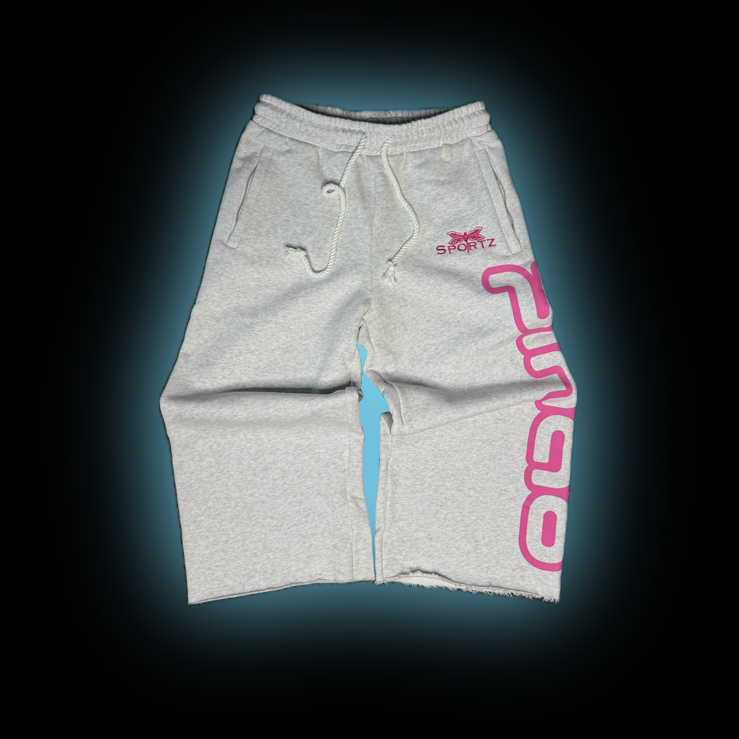 GREY OVERSIZED CUT OFF SWEATS